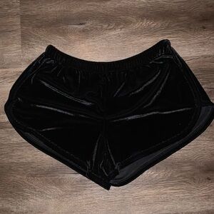 Black velvet shorts